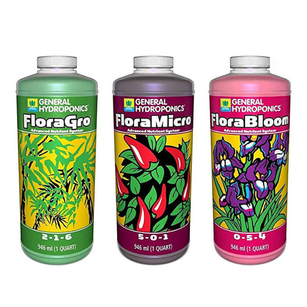 General Hydroponics GH Trio Flora Gro, Bloom & Micro Fertilizer