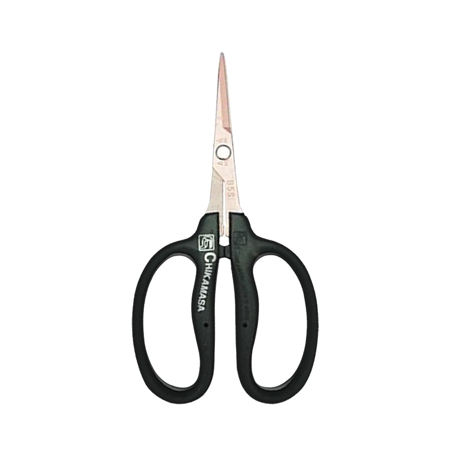 Chikamasa B-500SKF SS Antibacterial Straight Blade, precision pruning shears with stainless steel, antibacterial-coated straight blades, designed for clean, hygienic cuts in plant trimming and harvesting.