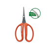 Chikamasa CRI-550SRF pruning shears with stainless steel curved blades and a fluorine coating, designed for detailed trimming and reduced sap buildup.