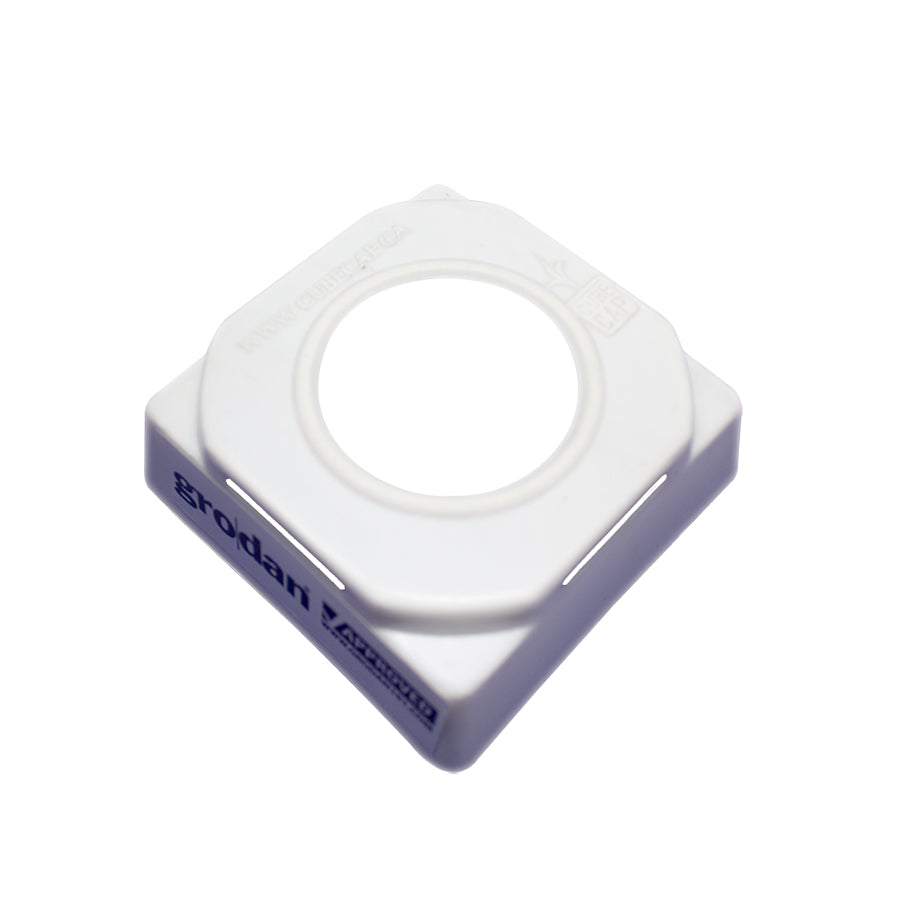 Grodan 3-inch Cube Cap, a protective cover designed to fit over rockwool cubes, helping to reduce algae growth and retain moisture in hydroponic systems.